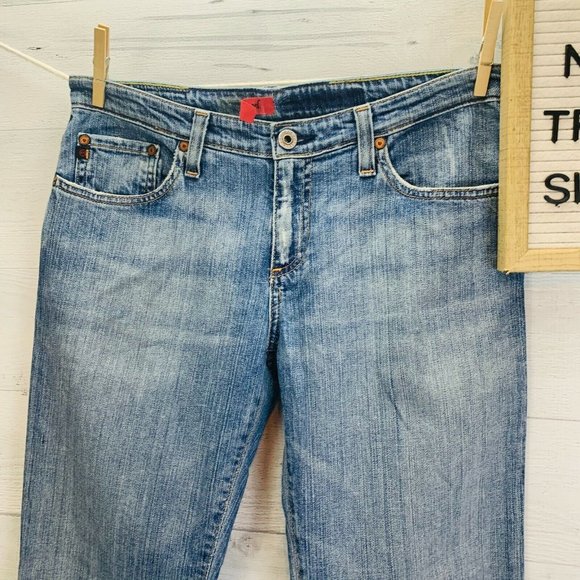 AG Adriano Goldshmied THE ANGEL Boot Cut Mid Rise Light Wash Denim Jeans Sz 28 R - Picture 4 of 10